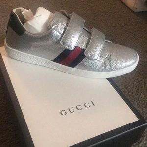 Silver glitter Gucci sneaker